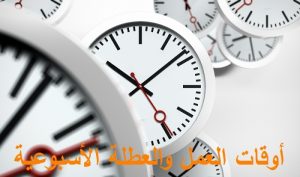 أوقات العمل والعطلة الأسبوعية